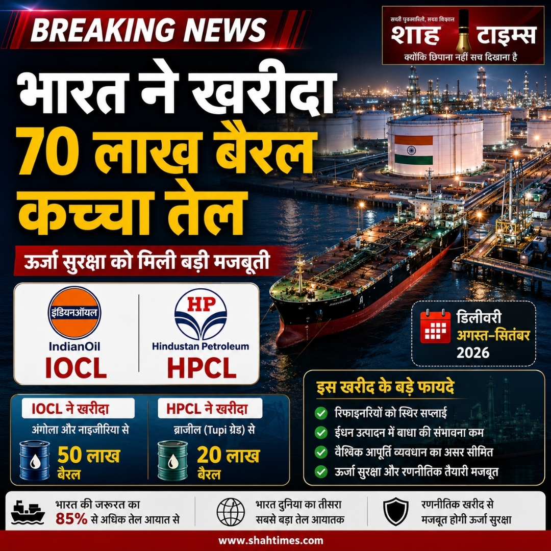 भारत की ऊर्जा सुरक्षा को बड़ी मजबूती, IOCL और HPCL ने खरीदा 70 लाख बैरल कच्चा तेल