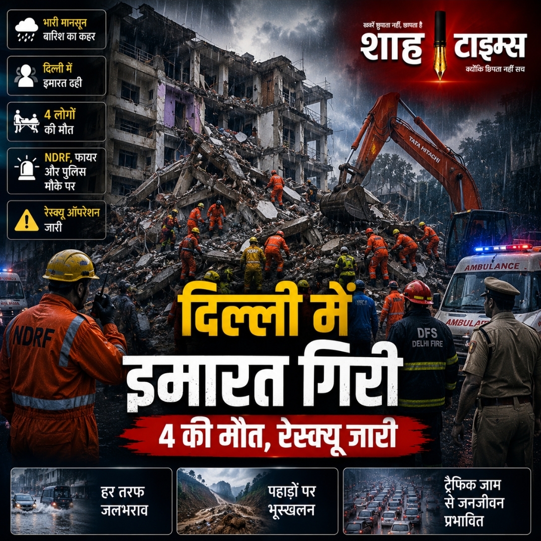 Delhi Building Collapse: भारी बारिश के बीच दिल्ली में इमारत गिरी, 4 की मौत; राहत-बचाव अभियान जारी