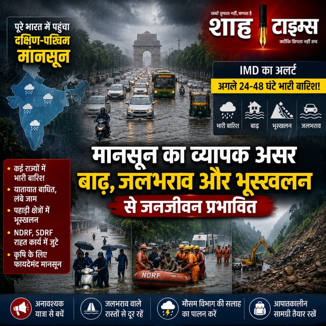 Southwest Monsoon: पूरे भारत में पहुंचा दक्षिण-पश्चिम मानसून, कई राज्यों में बाढ़, जलभराव और भूस्खलन से जनजीवन प्रभावित