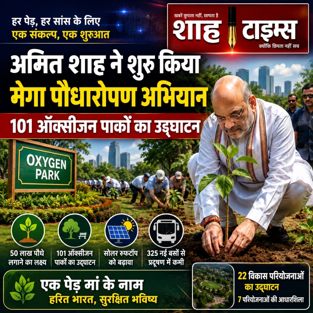 अमित शाह ने 'एक पेड़ मां के नाम' अभियान को दी नई गति, 101 ऑक्सीजन पार्कों का उद्घाटन