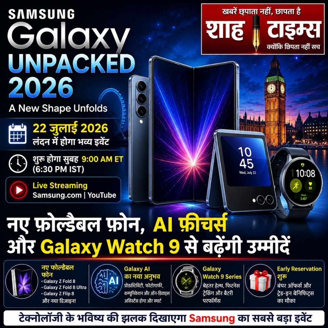 Samsung Galaxy Unpacked 2026: 22 जुलाई को लॉन्च होंगे नए Foldables और AI फीचर्स, टेक जगत की नजर इवेंट पर