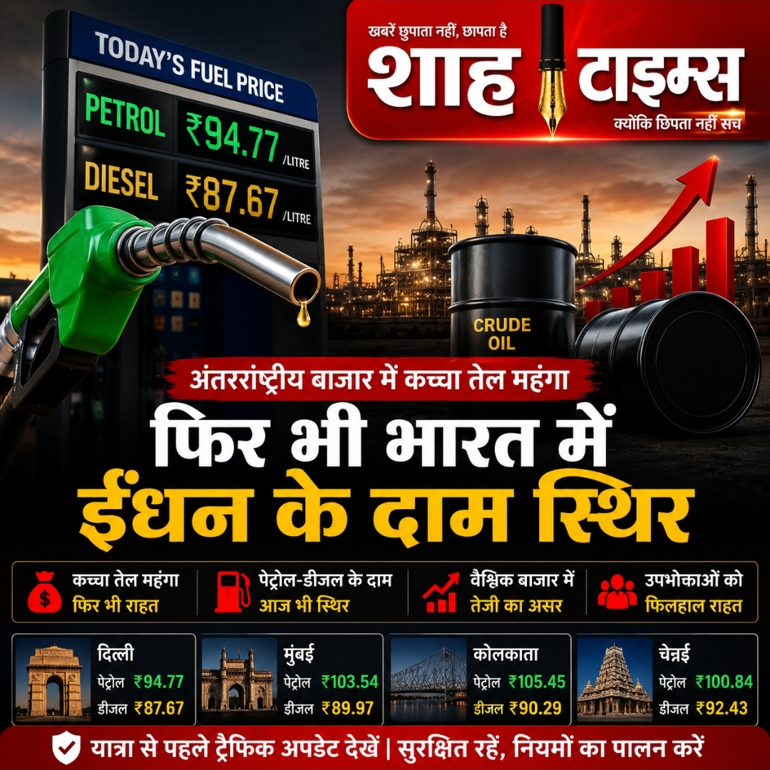 अंतरराष्ट्रीय बाजार में कच्चा तेल महंगा, फिर भी भारत में पेट्रोल-डीजल के दाम स्थिर