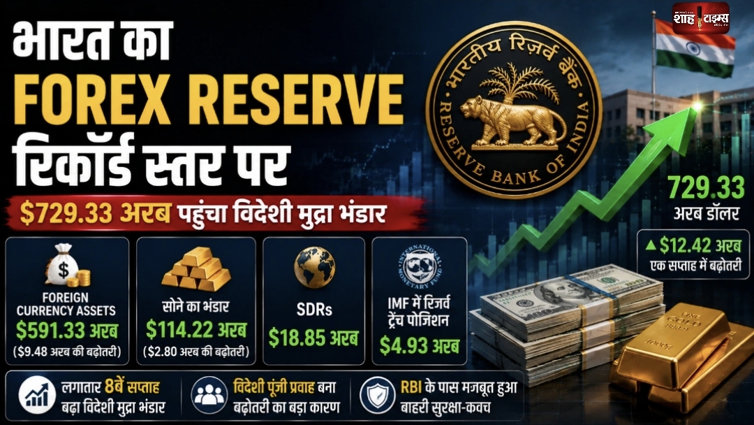 भारत का Forex Reserve रिकॉर्ड स्तर पर, $729.33 अरब पहुंचा; RBI का मजबूत हुआ सुरक्षा-कवच