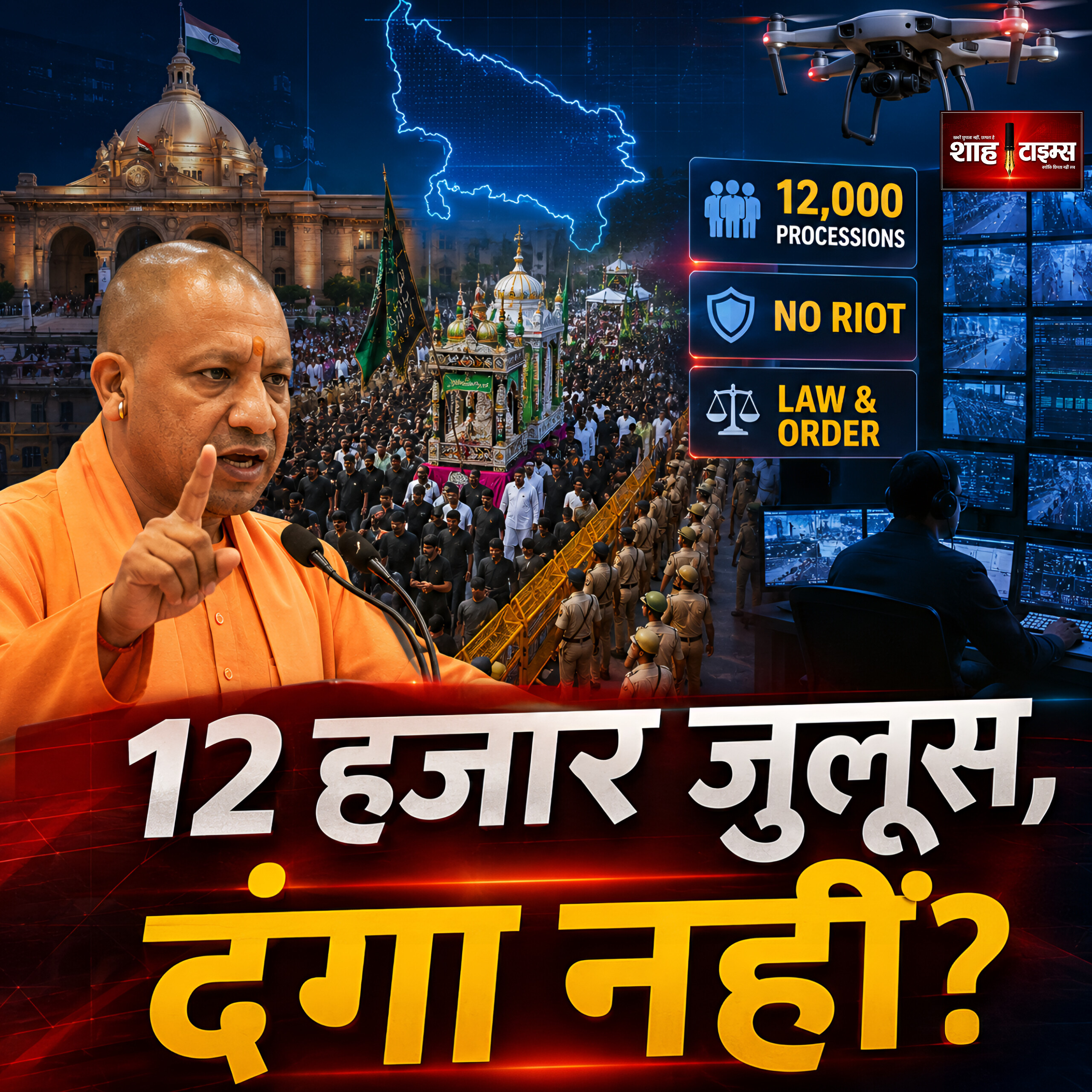 मुहर्रम जुलूस पर CM योगी का बड़ा दावा, 12 हजार जुलूस, कहीं दंगा नहीं