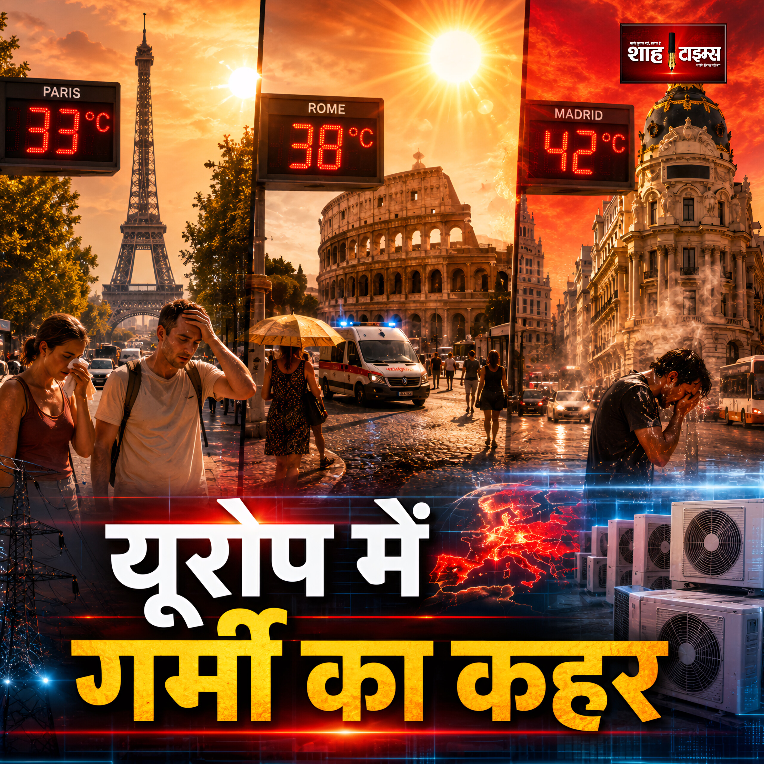 यूरोप हीटवेव में 1300 से अधिक मौतें, 33°C भी क्यों लग रही 45°C जैसी