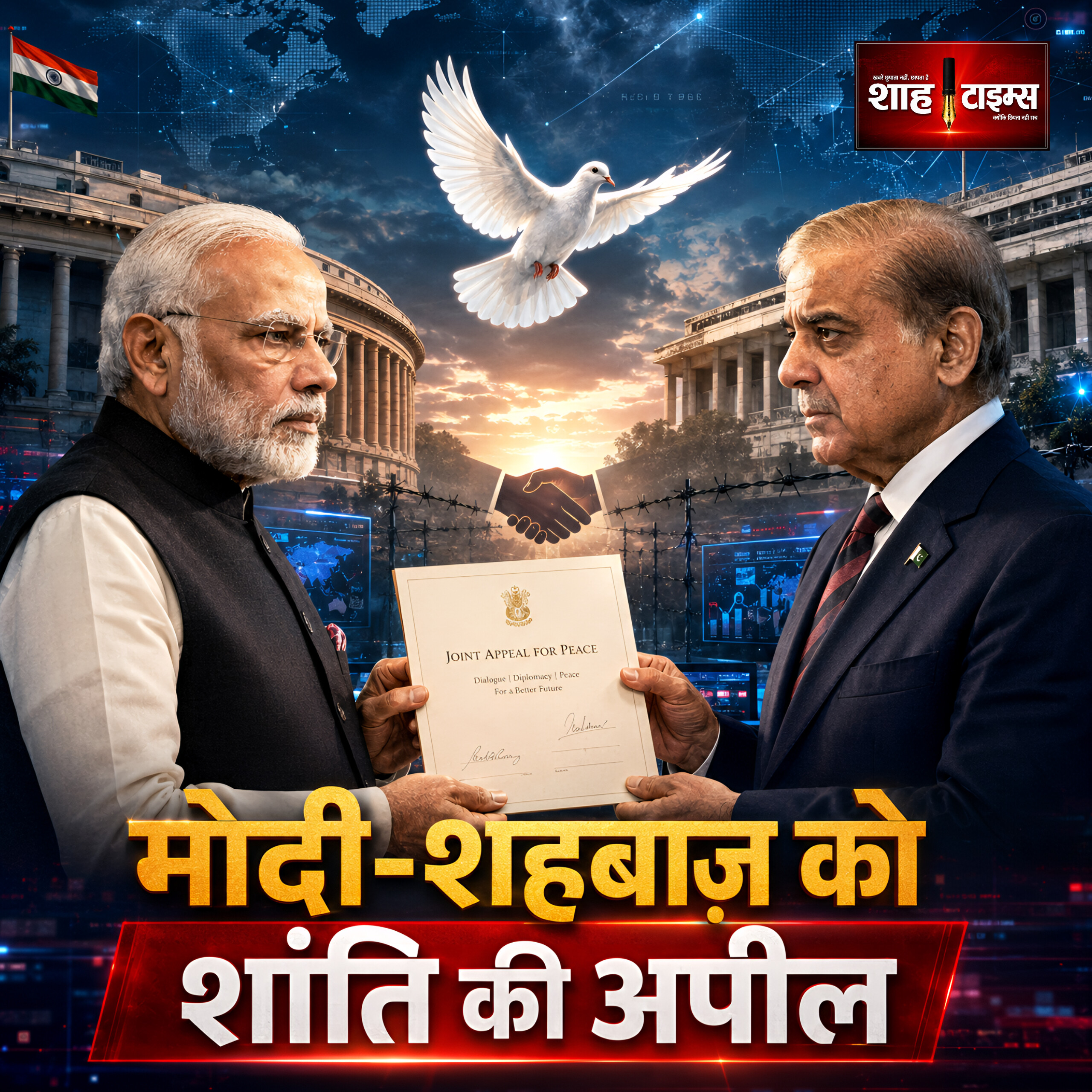 भारत-पाक रिश्तों में नई पहल,मोदी-शहबाज़ को अमन का पैगाम 