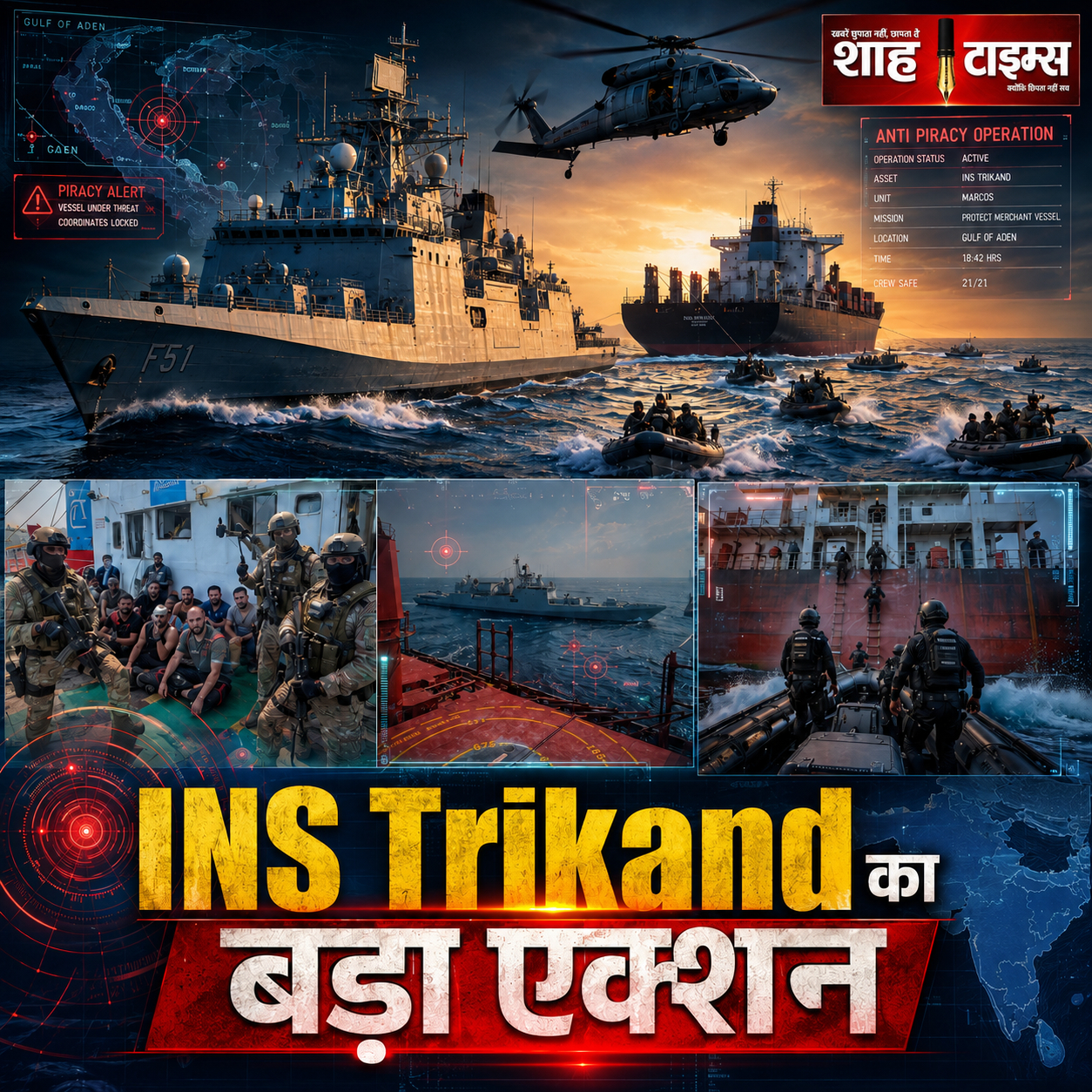 गल्फ ऑफ एडन में Indian Navy का एक्शन, समुद्री डकैती की कोशिश नाकाम