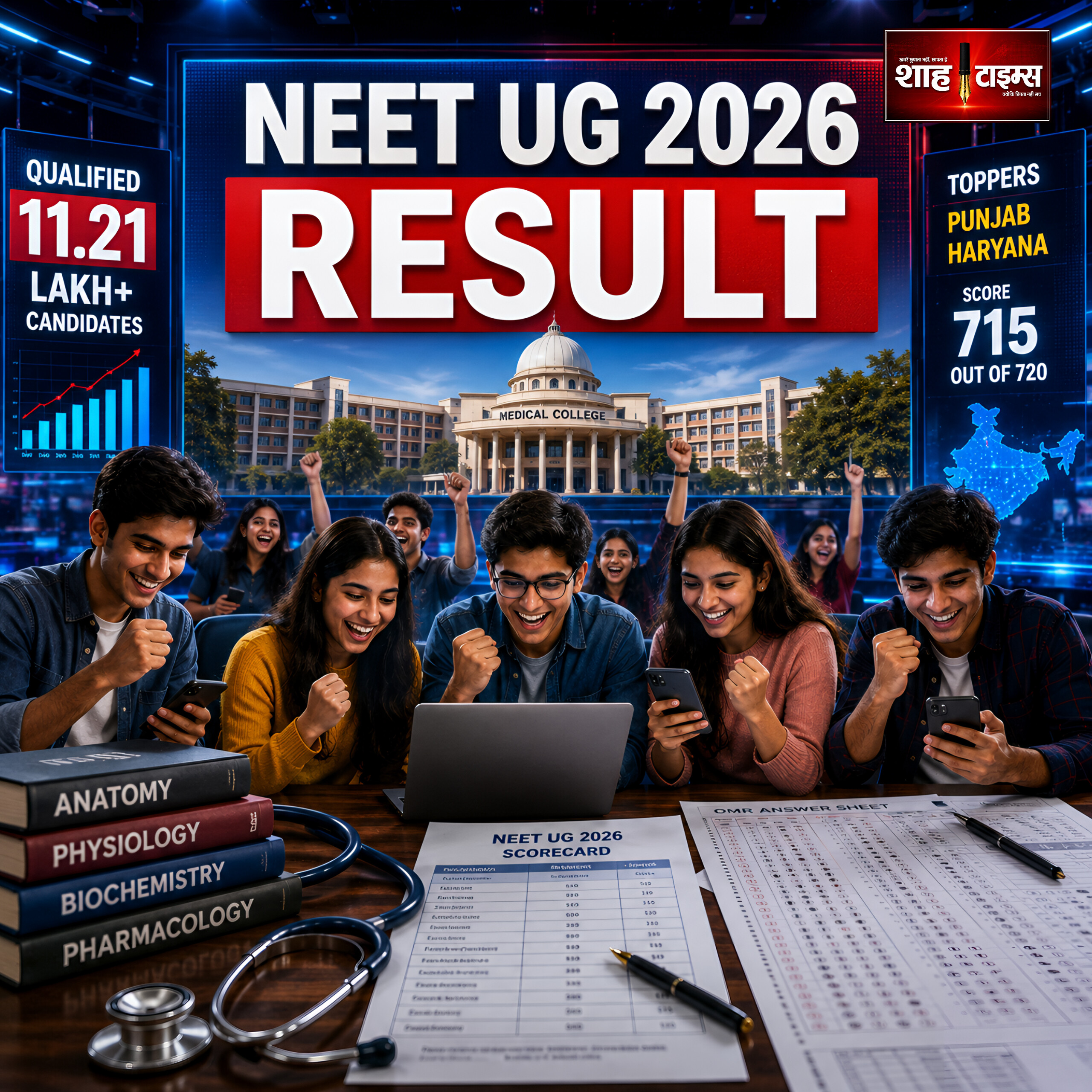 NEET UG 2026 Result: 11.21 लाख सफल, जानिए किसने किया टॉप