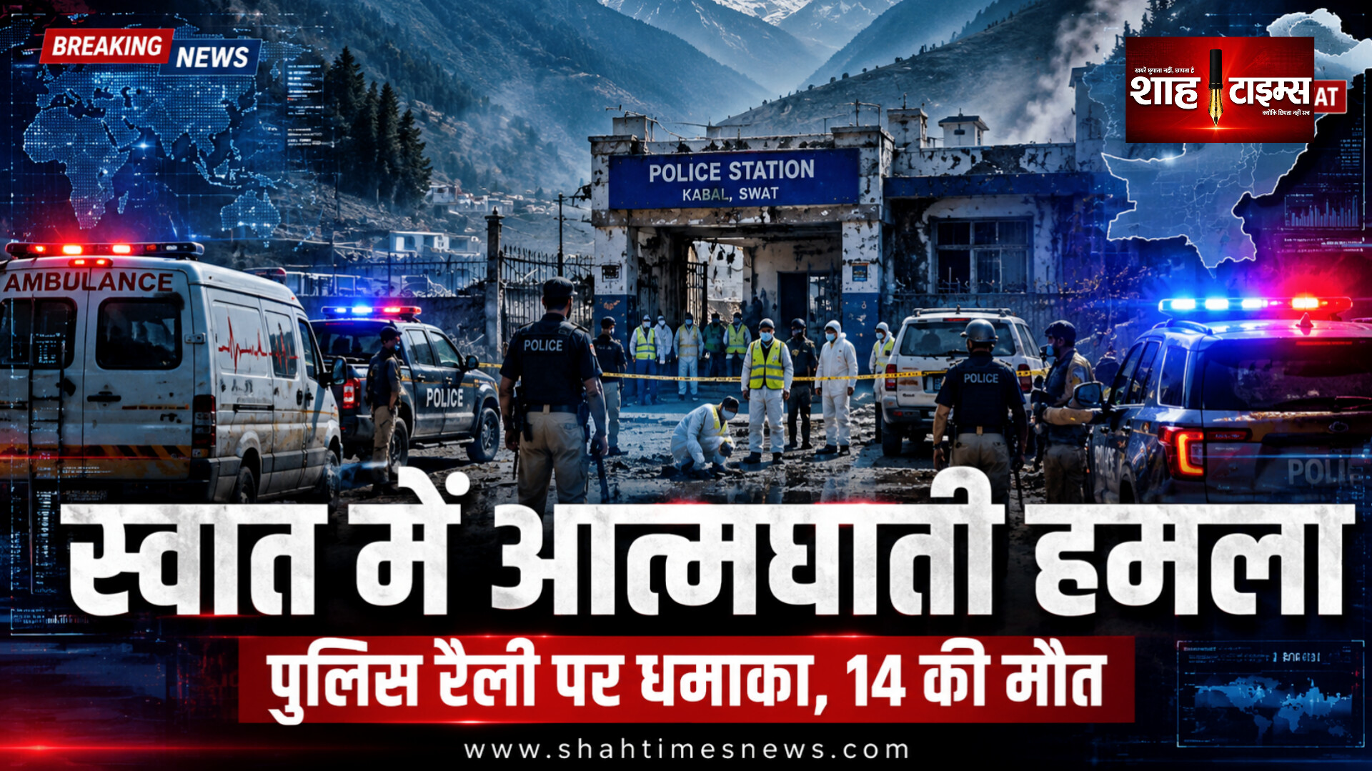 पाकिस्तान स्वात आत्मघाती हमला: पुलिस रैली पर विस्फोट, अब तक 14 की मौत