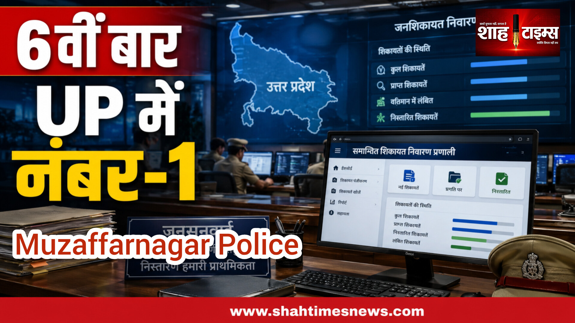 मुजफ्फरनगर पुलिस IGRS निस्तारण में लगातार छठी बार प्रदेश में No.1