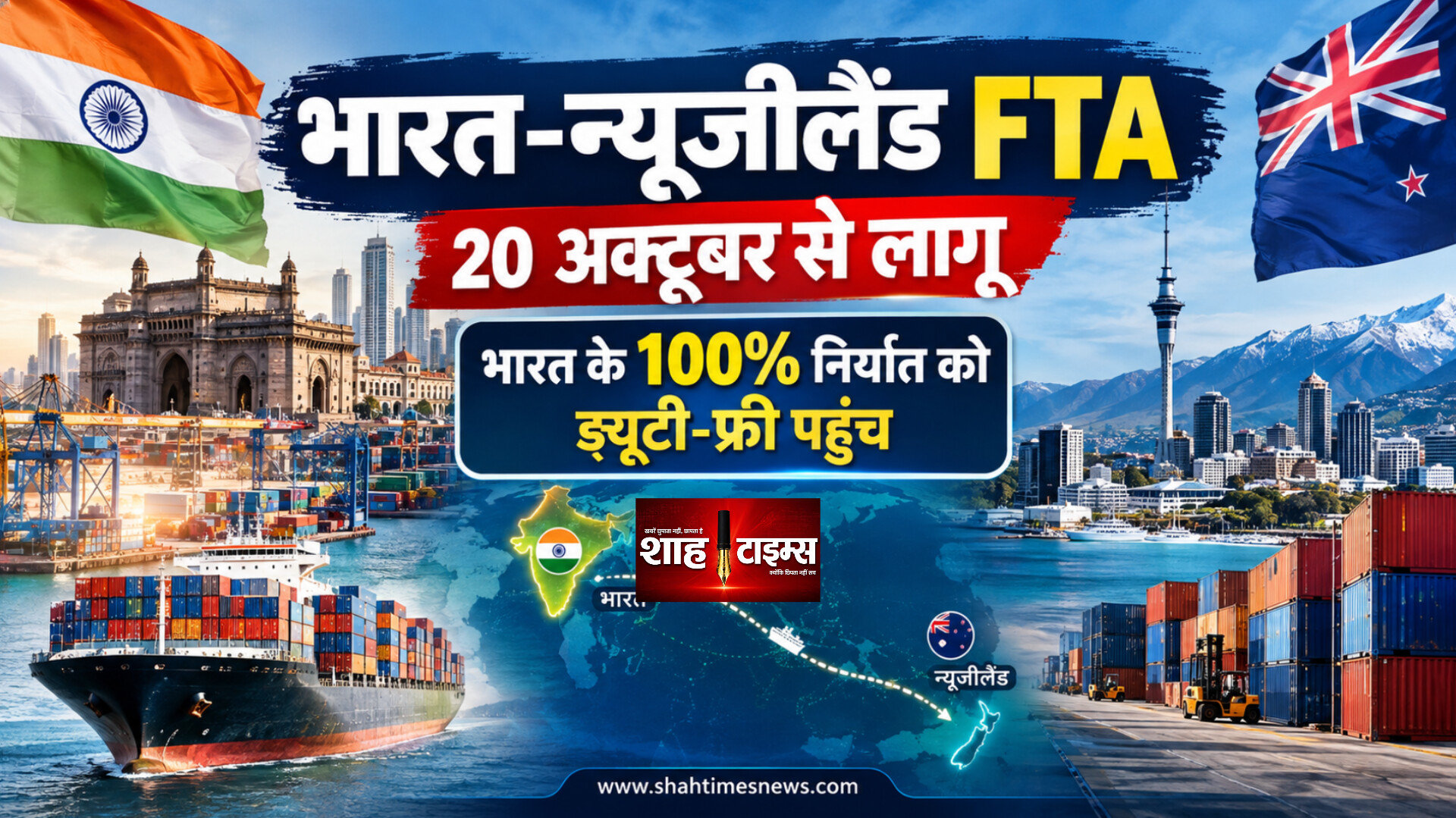 India-New Zealand FTA: 20 अक्टूबर से लागू होगा मुक्त व्यापार समझौता