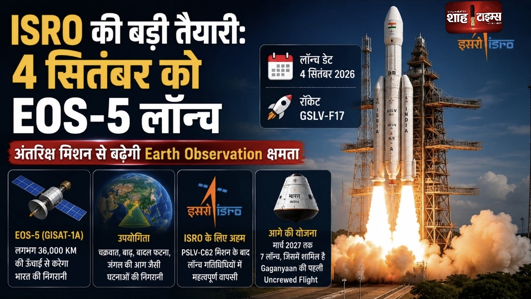 ISRO की बड़ी तैयारी: 4 सितंबर को EOS-5 लॉन्च, Earth Observation क्षमता होगी मजबूत
