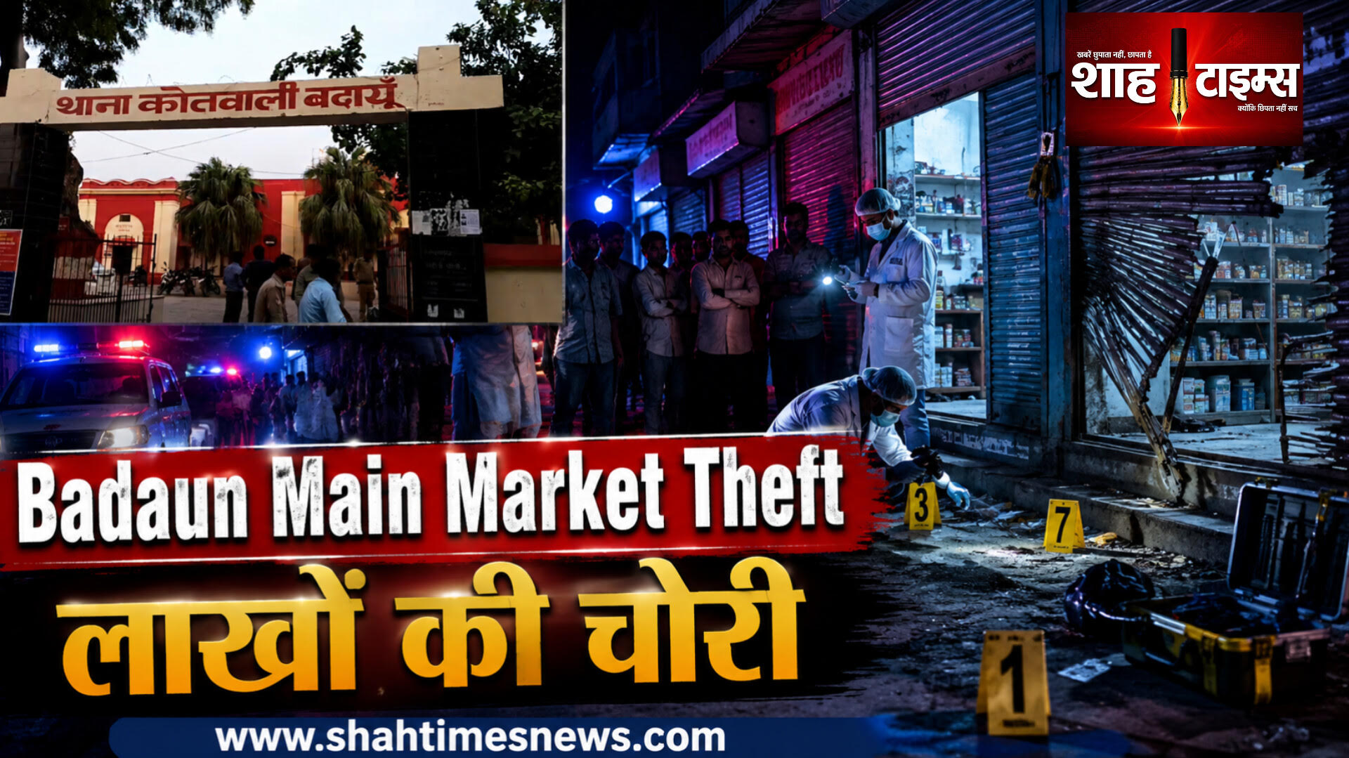 लाखों की चोरी, कोतवाली से 400 मीटर दूर दो दुकानों को बनाया निशाना