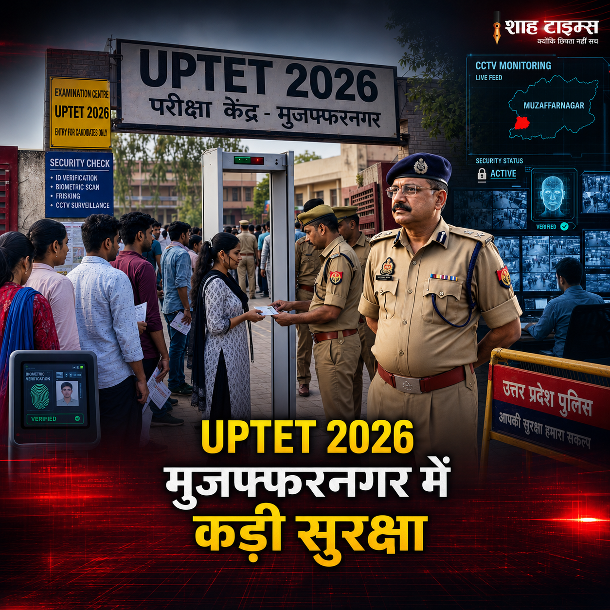 UPTET 2026 परीक्षा: मुजफ्फरनगर में कड़ी सुरक्षा, एसपी ने केन्द्रों का किया निरीक्षण