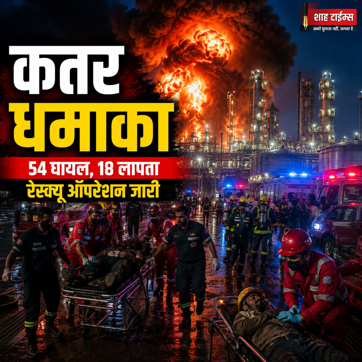 कतर फैक्टरी विस्फोट: 54 घायल, 18 लापता; रास लफ्फान में रेस्क्यू ऑपरेशन जारी