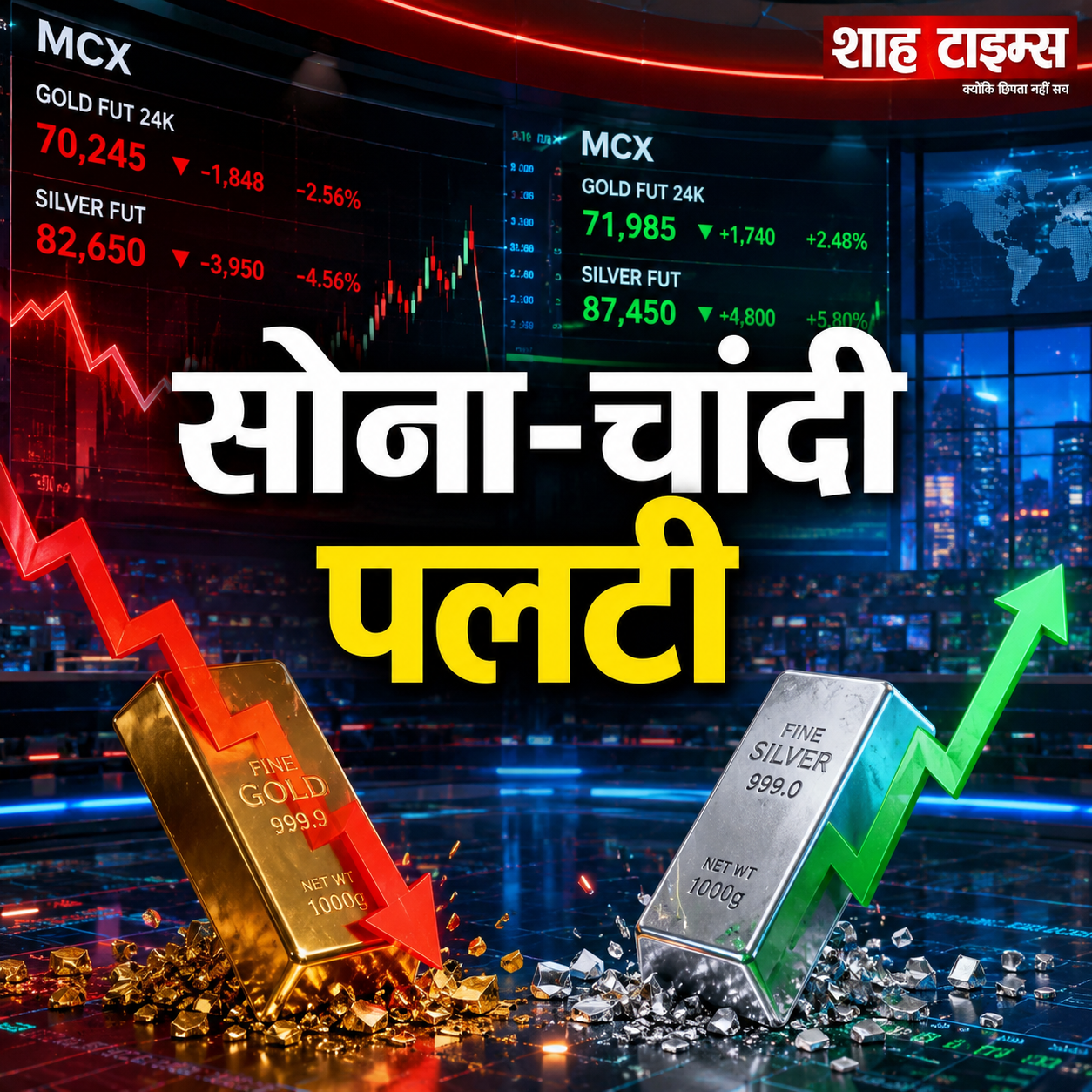 Gold-Silver Rate में तेज़ गिरावट के बाद 15 मिनट में रिकवरी, मार्केट में हलचल