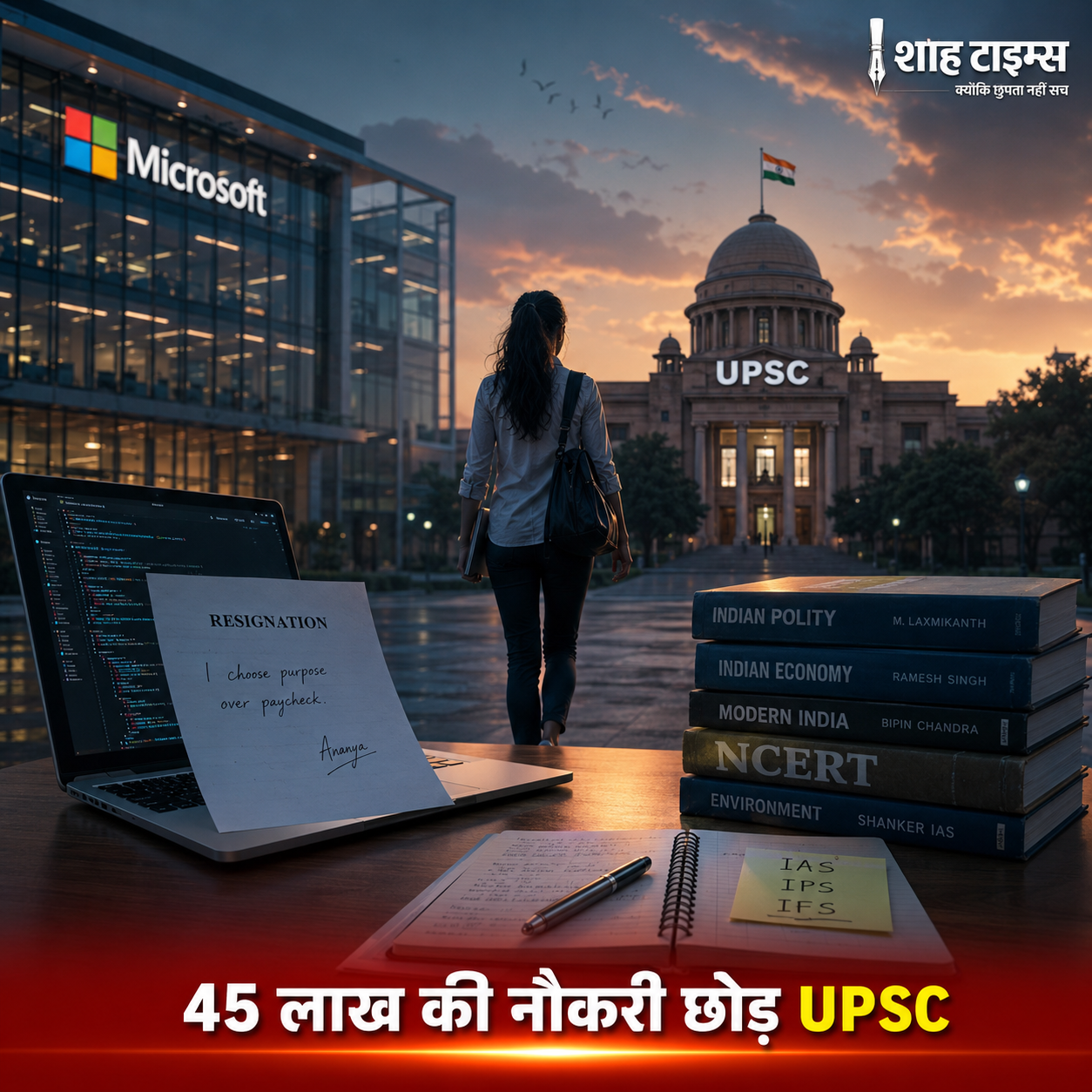 45 लाख की माइक्रोसॉफ्ट नौकरी छोड़ UPSC की तैयारी, करियर पसंद पर छिड़ी नई बहस