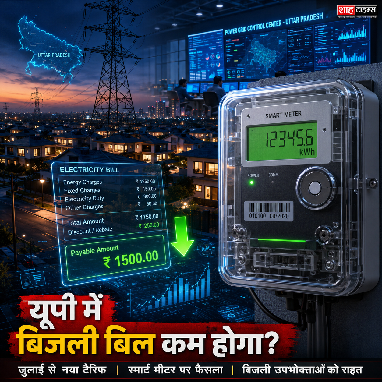 यूपी बिजली टैरिफ 2026: जुलाई से उपभोक्ताओं को राहत के संकेत, स्मार्ट मीटर शुल्क पर बड़ा फैसला संभव