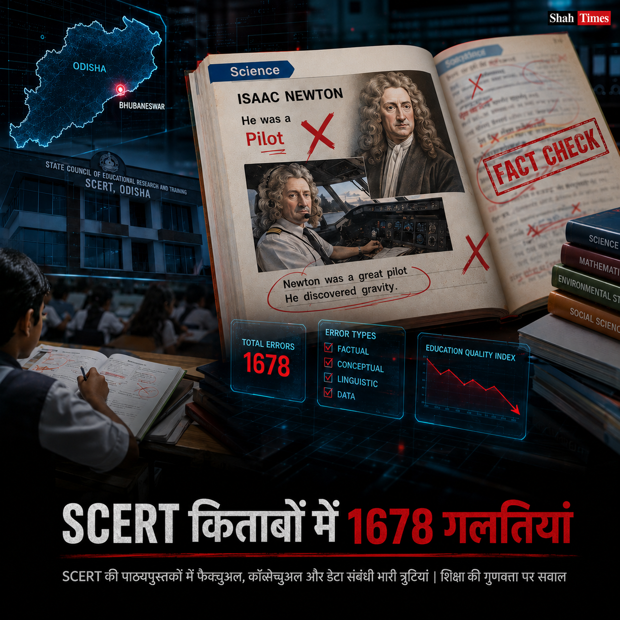 न्यूटन बने "पायलट", SCERT की किताबों में 1678 गलतियां, ओडिशा सरकार ने शुरू की जवाबदेही की कार्रवाई