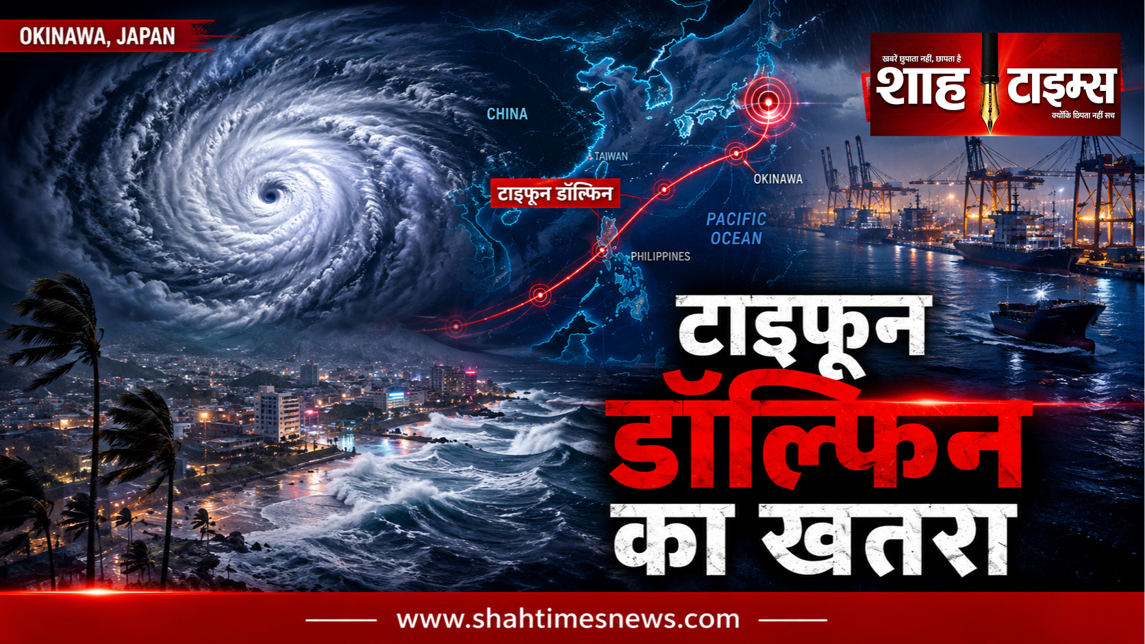 टाइफून डॉल्फिन से Japan-China अलर्ट, बंदरगाह बंद