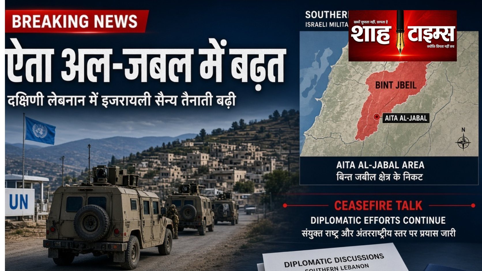ऐता अल-जबल के पास इजरायली सेना की बढ़त, दक्षिण लेबनान में तनाव