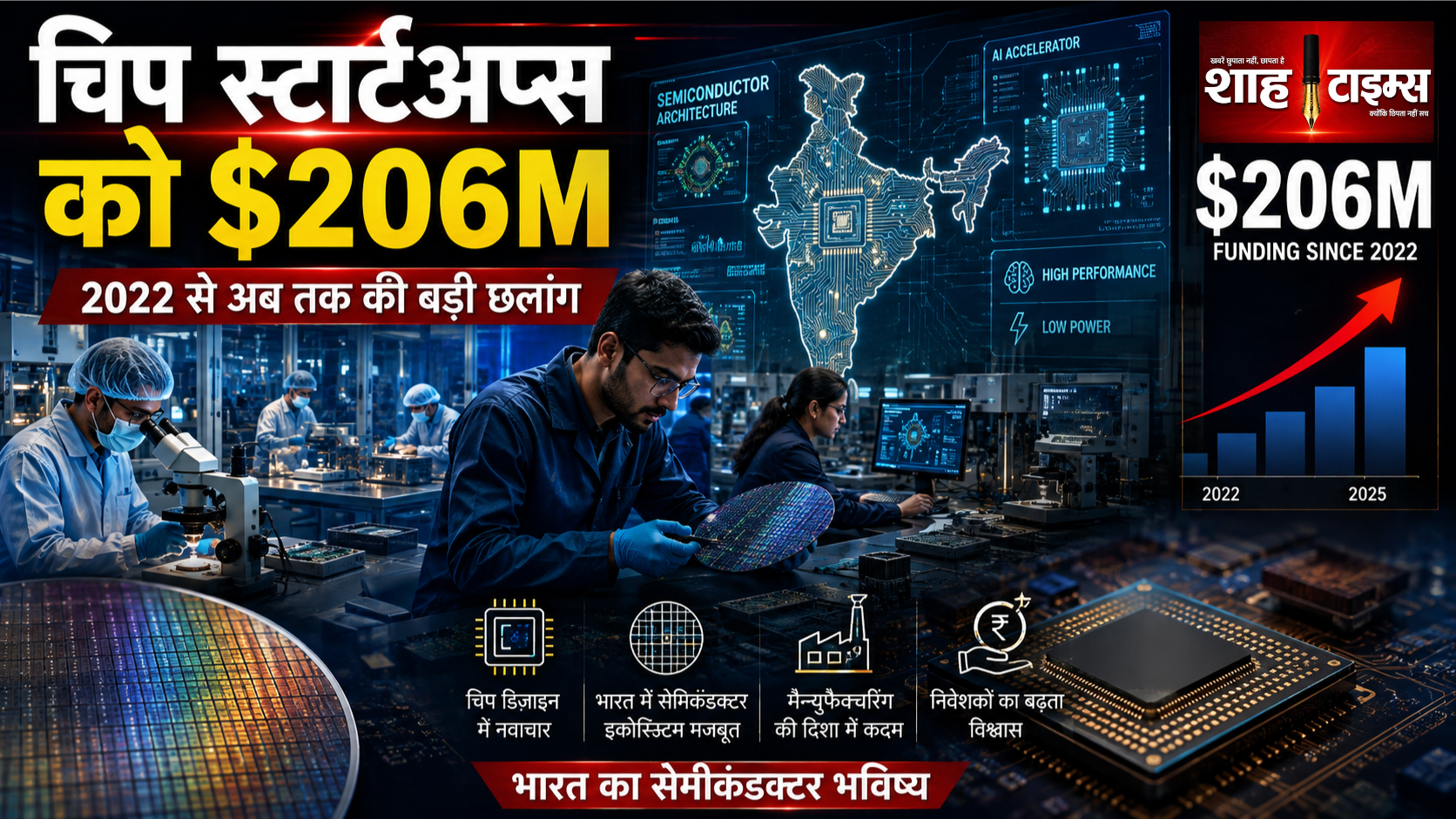 भारतीय सेमीकंडक्टर स्टार्टअप्स ने जुटाए 206 मिलियन डॉलर