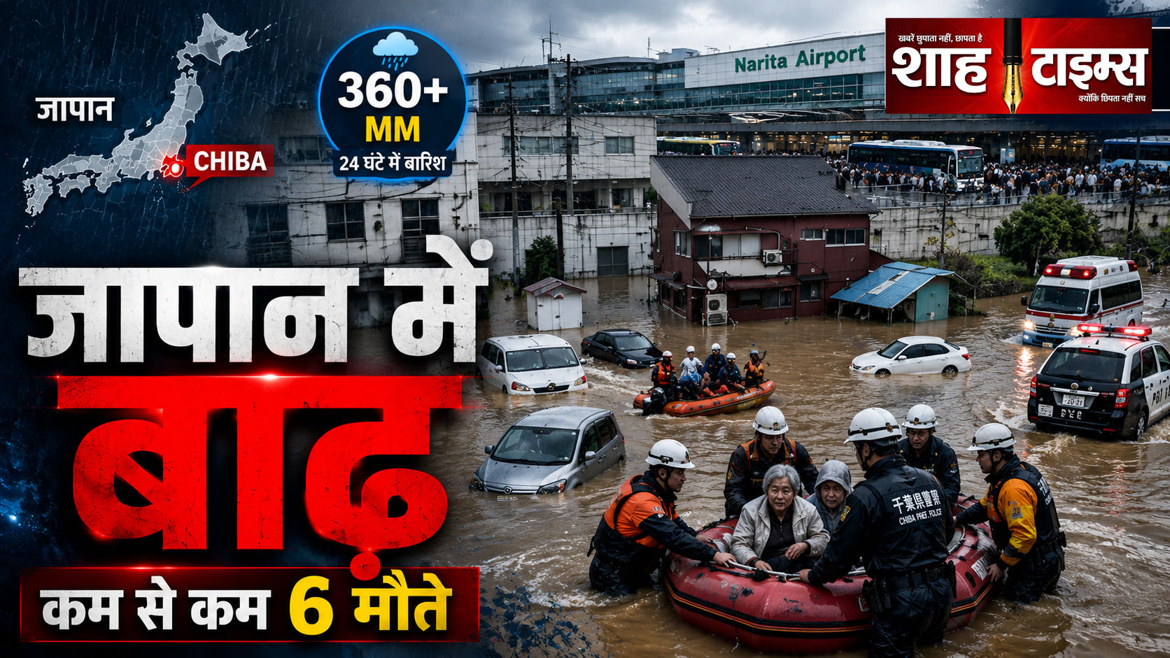 जापान में रिकॉर्ड बारिश से बाढ़, कम से कम छह लोगों की मौत