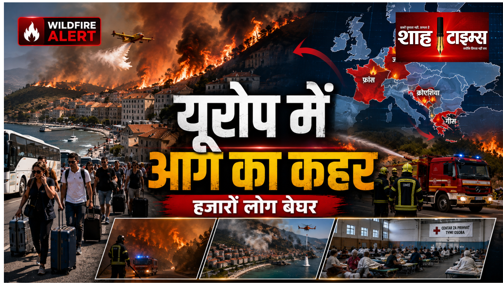 यूरोप में जंगल की आग का कहर, हजारों लोग घर छोड़ने को मजबूर