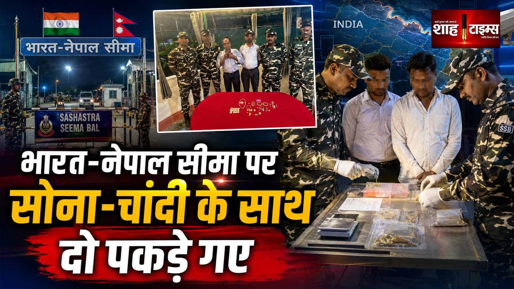 सीमा पर एसएसबी की कार्रवाई, दो नेपाली नागरिक सोना-चांदी के साथ पकड़े गए
