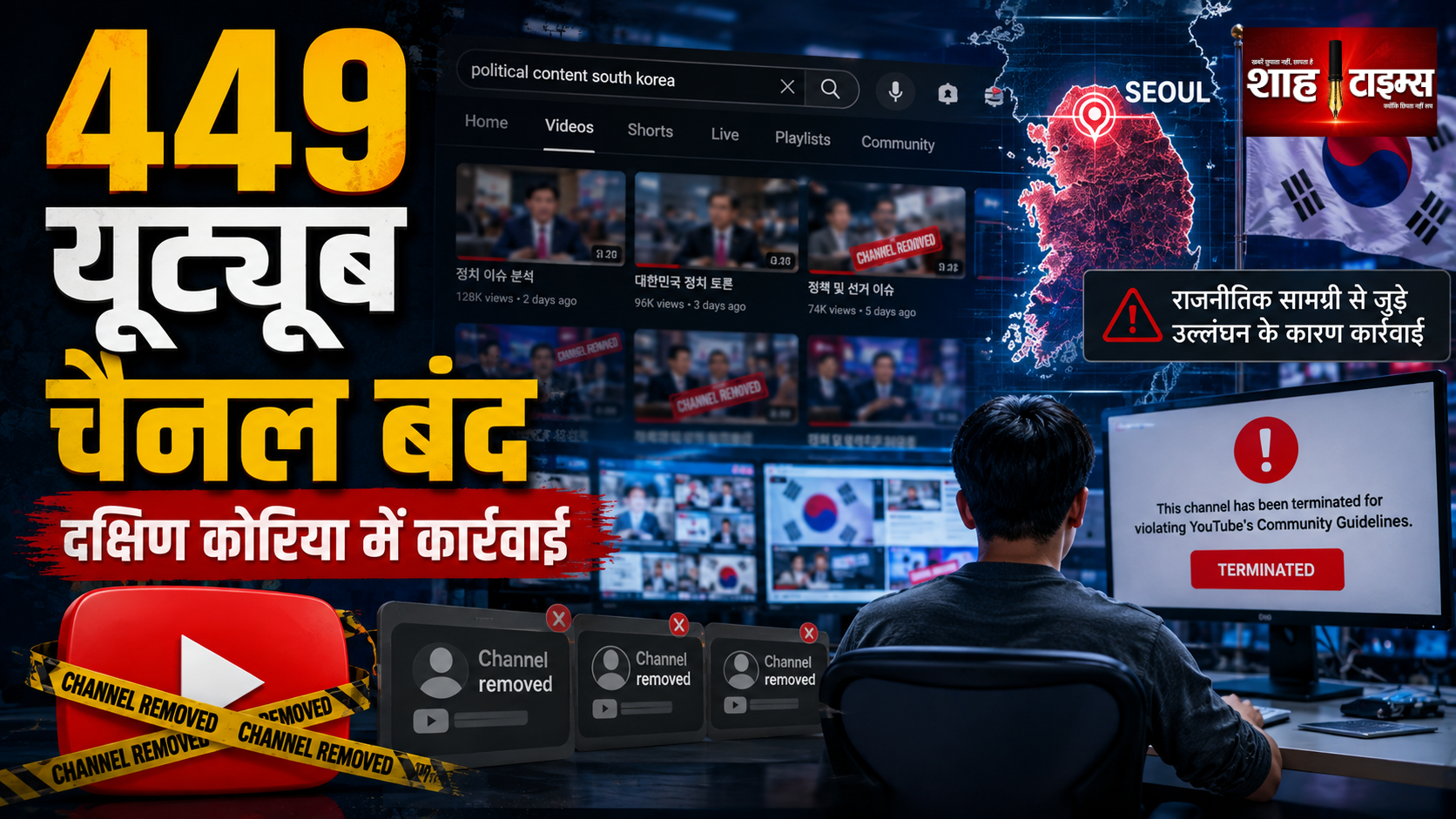 दक्षिण कोरिया में Google ने 449 YouTube चैनल हटाए, वजह राजनीतिक कंटेंट