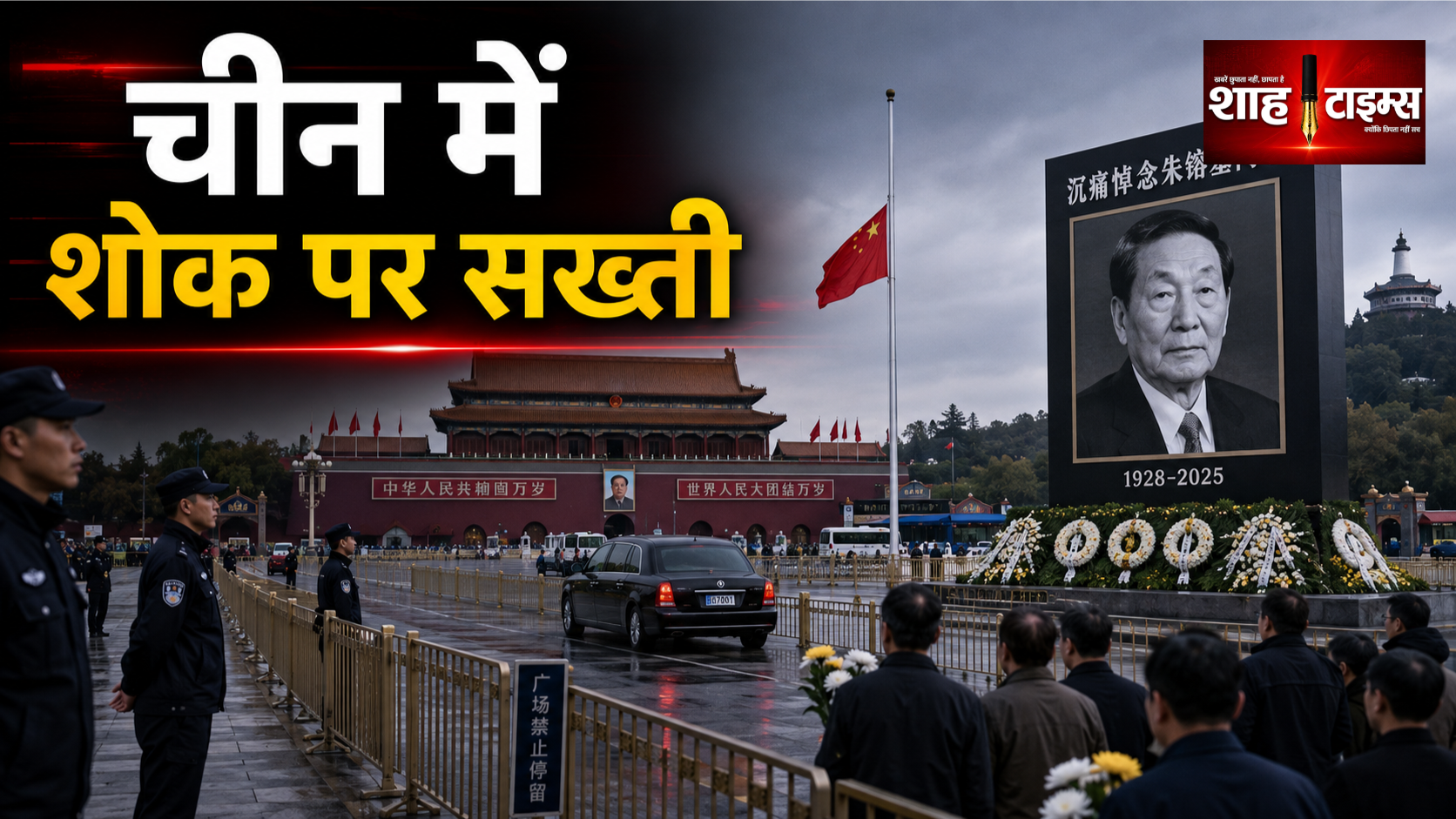 चीन में झू रोंगजी के अंतिम संस्कार पर शोक की निगरानी