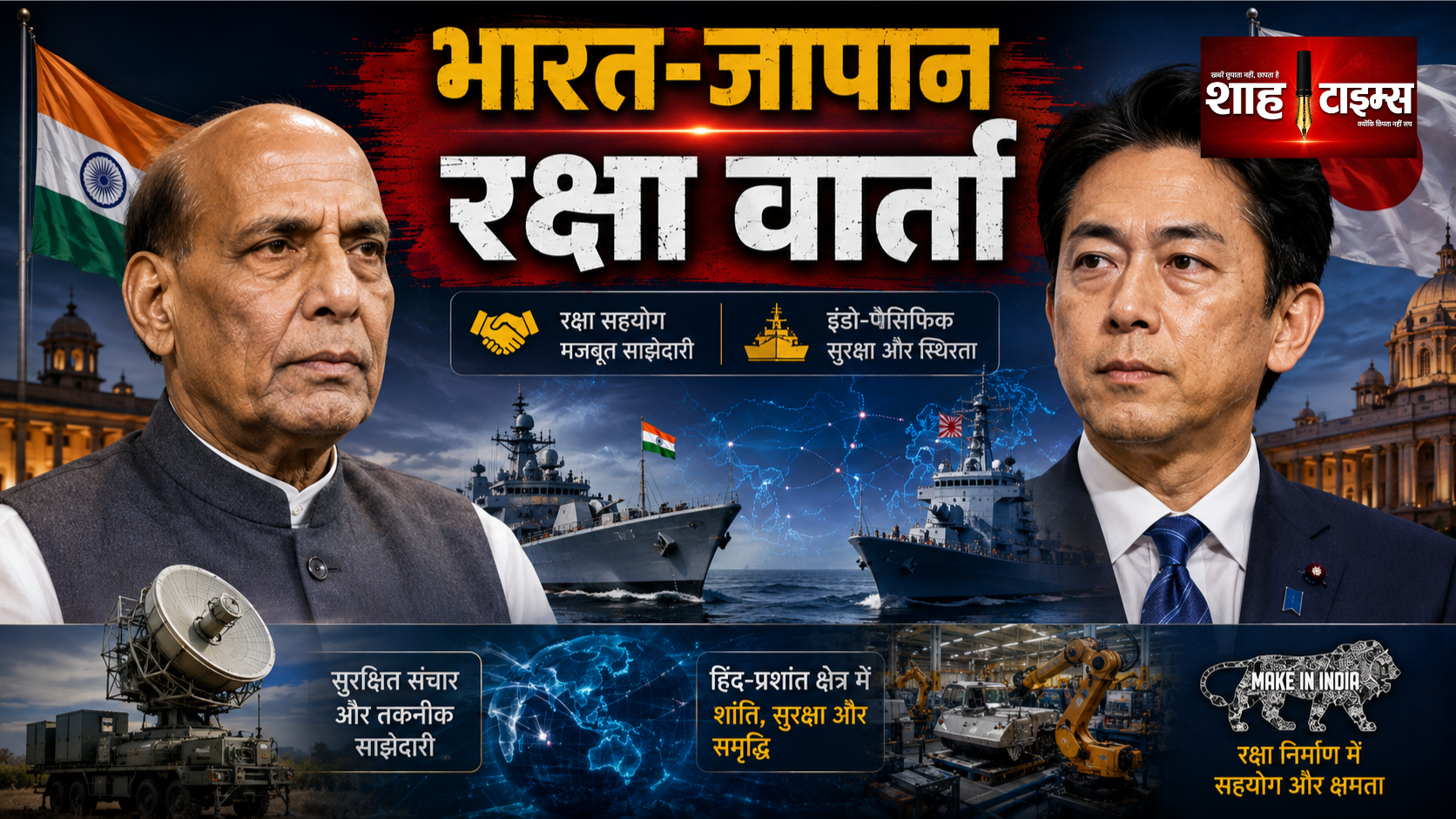 जापानी रक्षा मंत्री दिल्ली पहुंचे, राजनाथ सिंह से होगी अहम बातचीत
