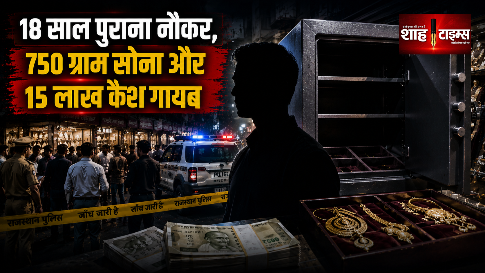 18 साल पुराना नौकर, 750 ग्राम सोना और 15 लाख कैश गायब