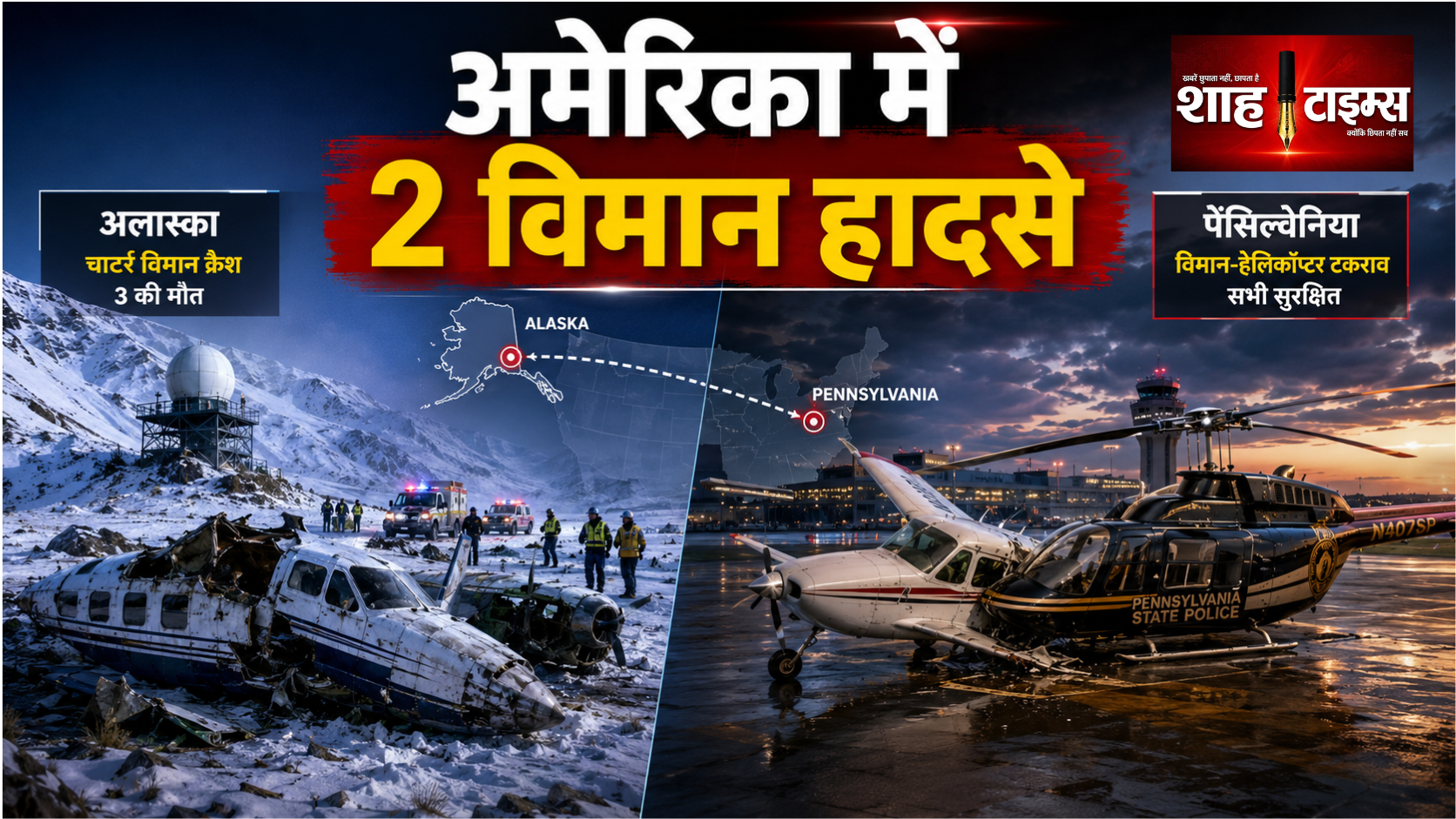 अमेरिका में दो विमान हादसे, अलास्का में 8 की मौत