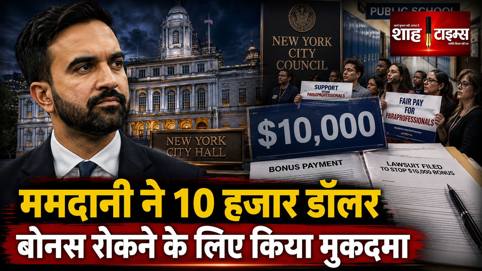 ममदानी ने 10 हजार डॉलर बोनस रोकने के लिए किया मुकदमा