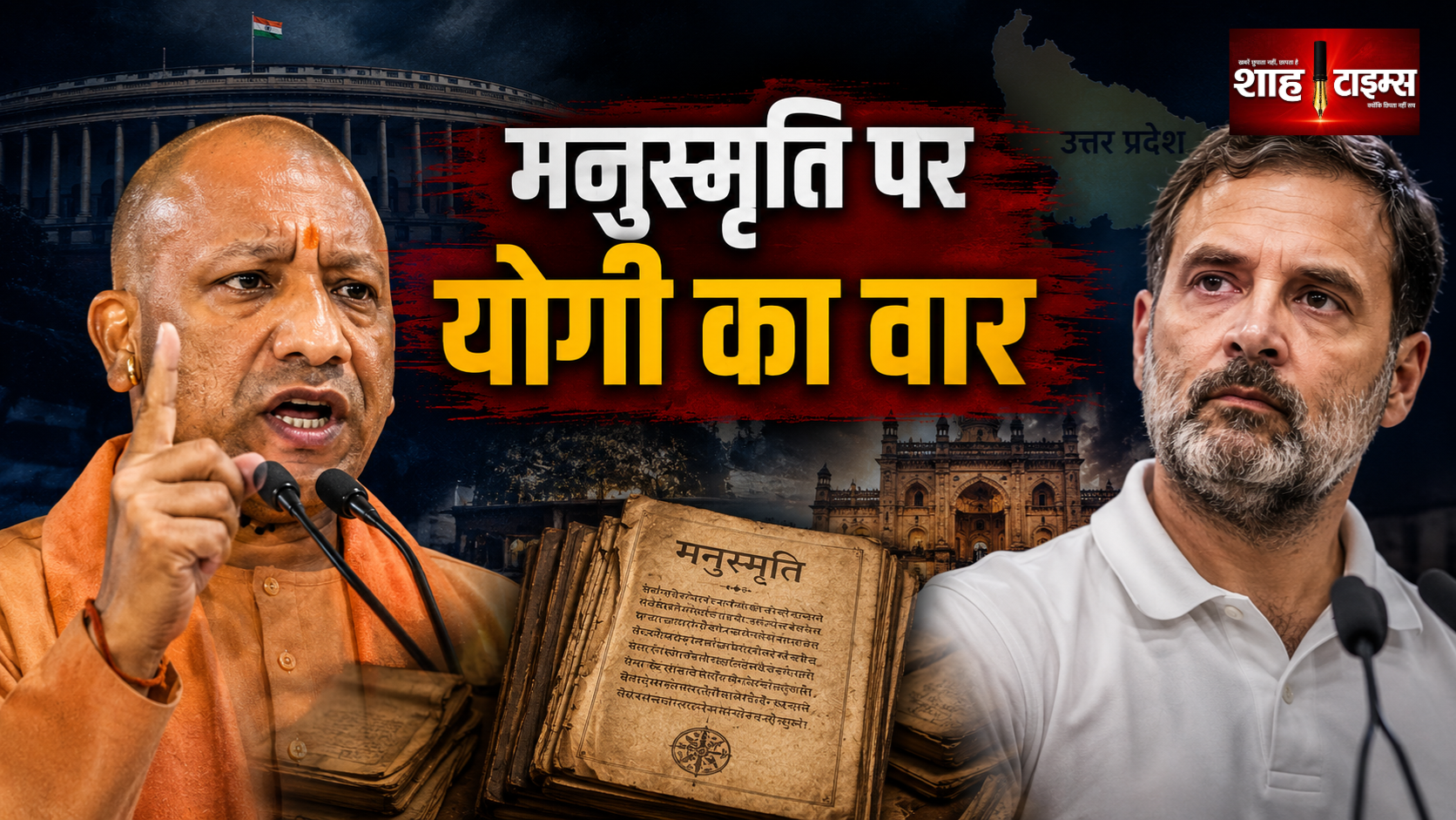 मनुस्मृति विवाद पर योगी का राहुल गांधी पर बड़ा हमला