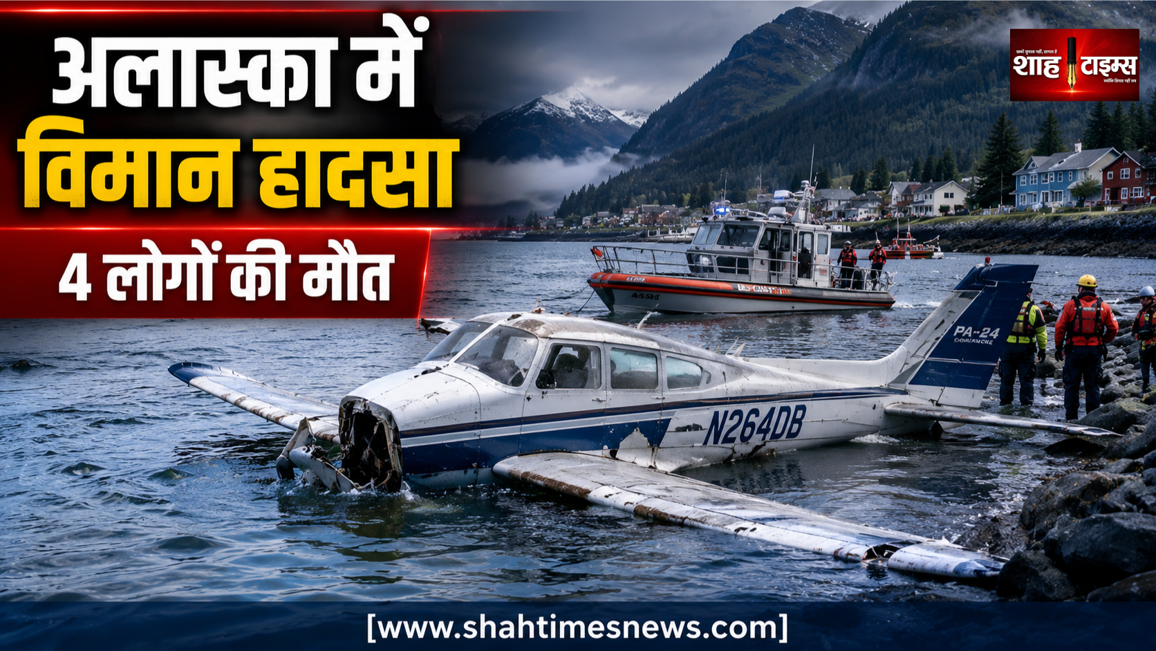 अलास्का में पानी में गिरा छोटा विमान, 4 लोगों की मौत, जांच में जुटी एनटीएसबी
