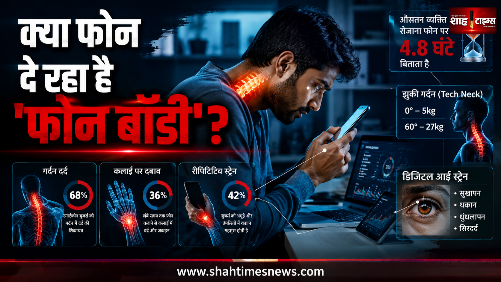कमजोर हाथ और धुंधली नजर, क्या लंबे फोन इस्तेमाल से बन रही है ‘फोन बॉडी’?