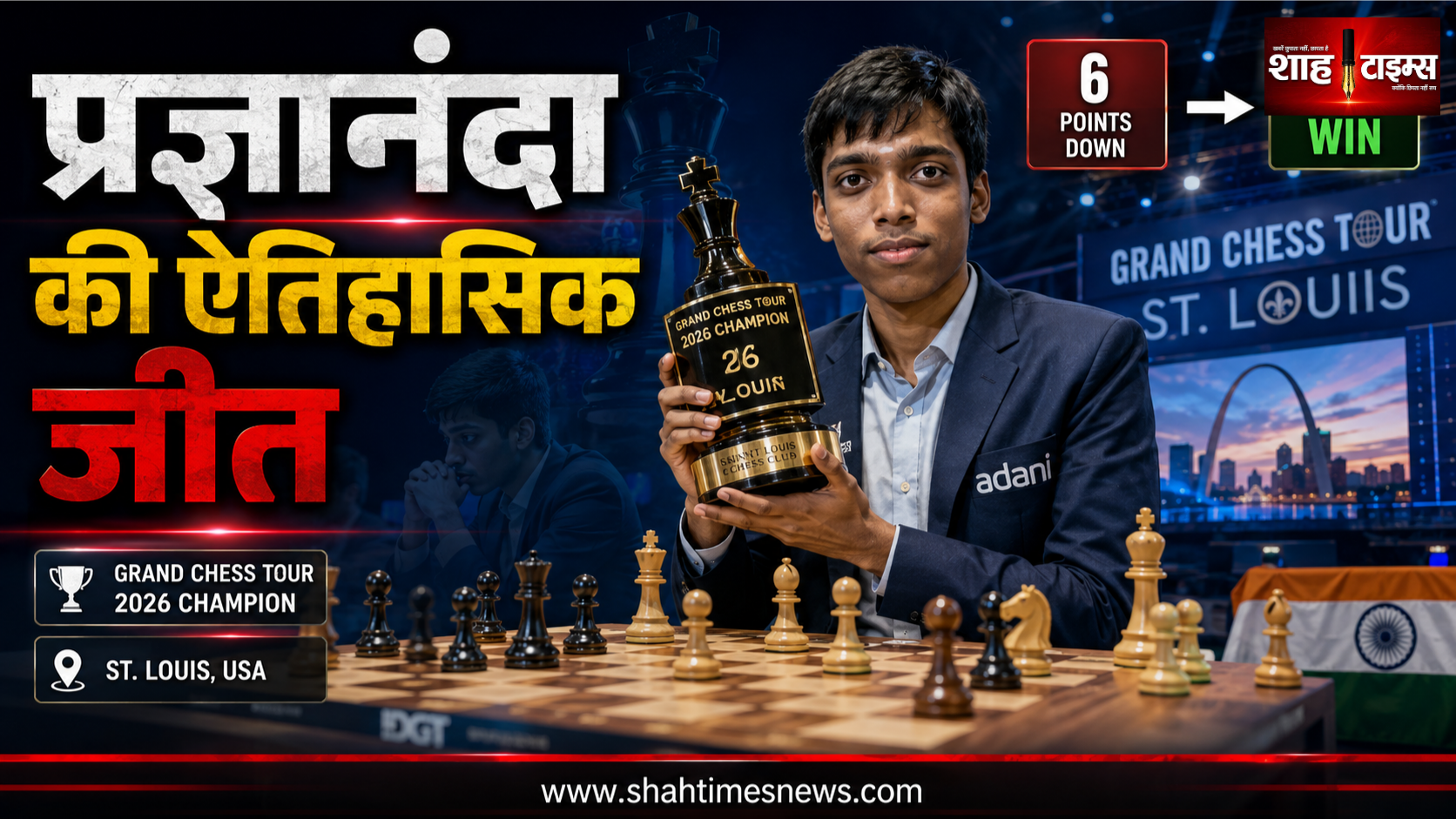 प्रज्ञानंदा की ऐतिहासिक जीत, ग्रैंड चेस टूर खिताब जीतने वाले पहले भारतीय बने