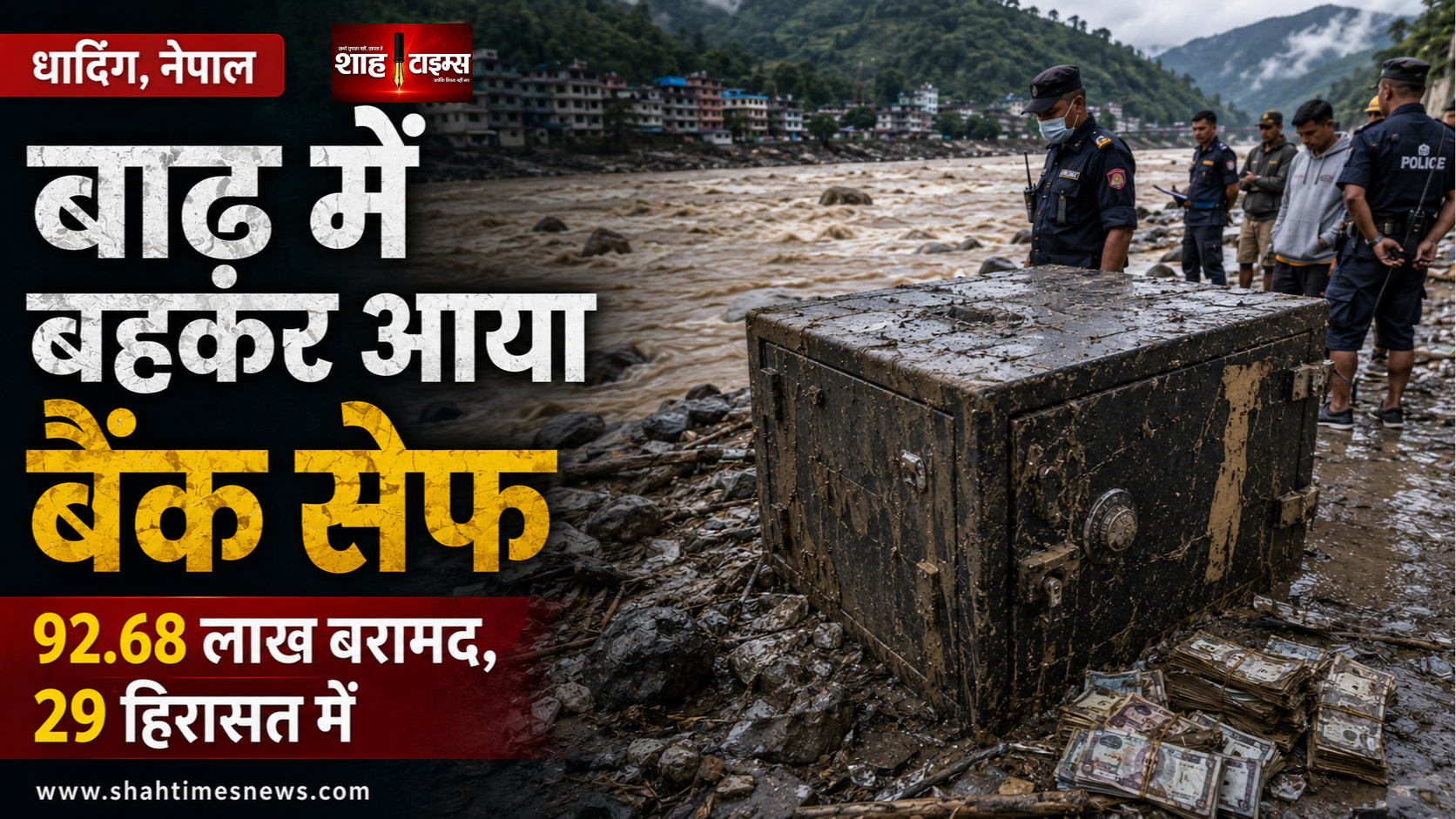 नेपाल में बाढ़ के साथ बहकर आया बैंक सेफ, 92.68 लाख कैश बरामद; 29 लोग हिरासत में