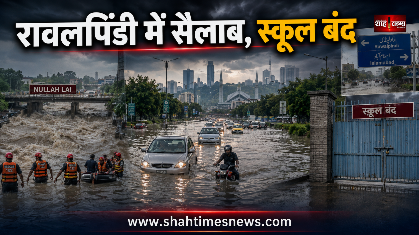 रावलपिंडी में सैलाब से हाहाकार, नाला लई 29 फीट पार, स्कूल-कॉलेज बंद
