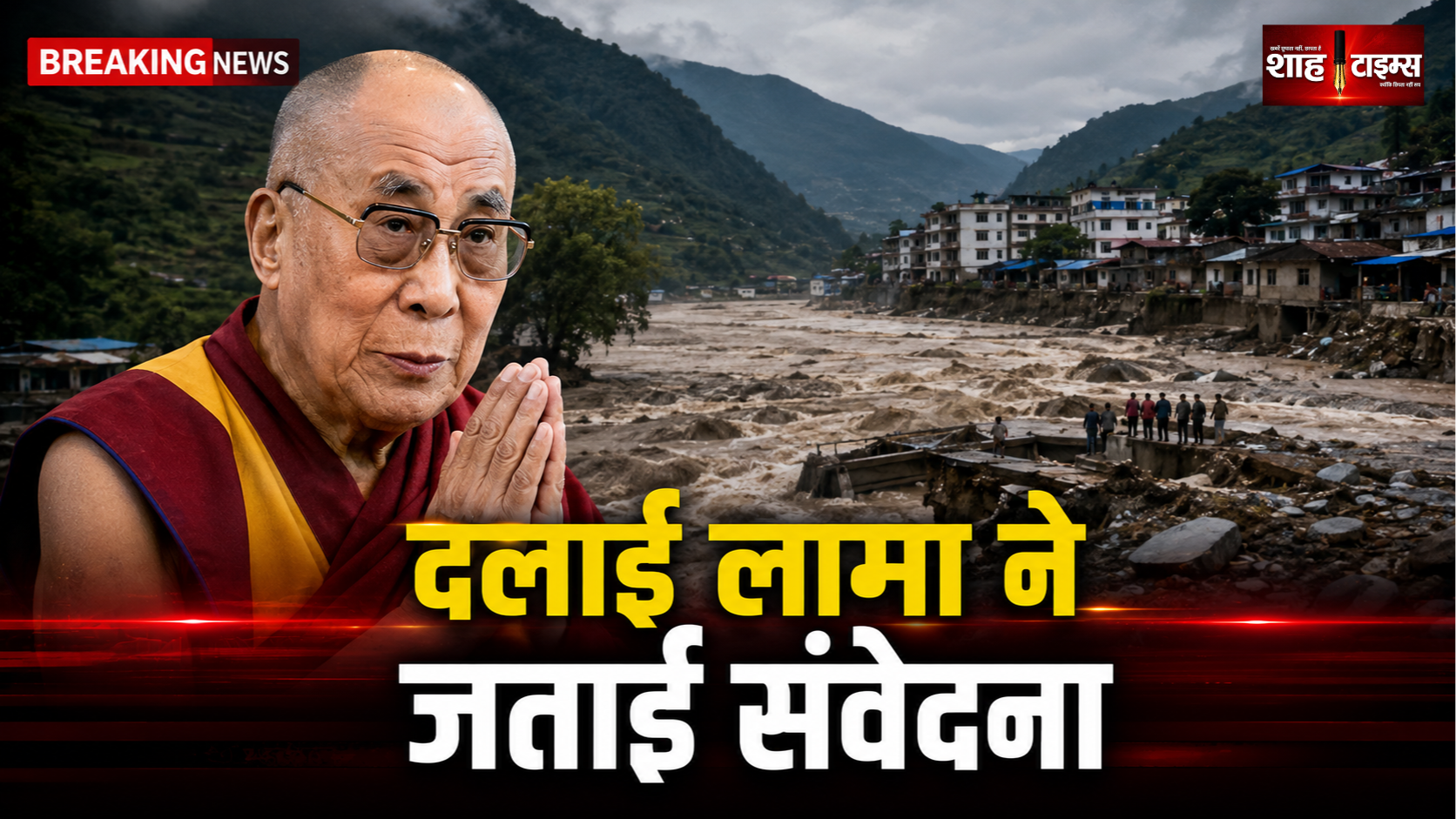 दलाई लामा ने तिब्बत और नेपाल की बाढ़ में जान गंवाने वालों के प्रति जताई संवेदना