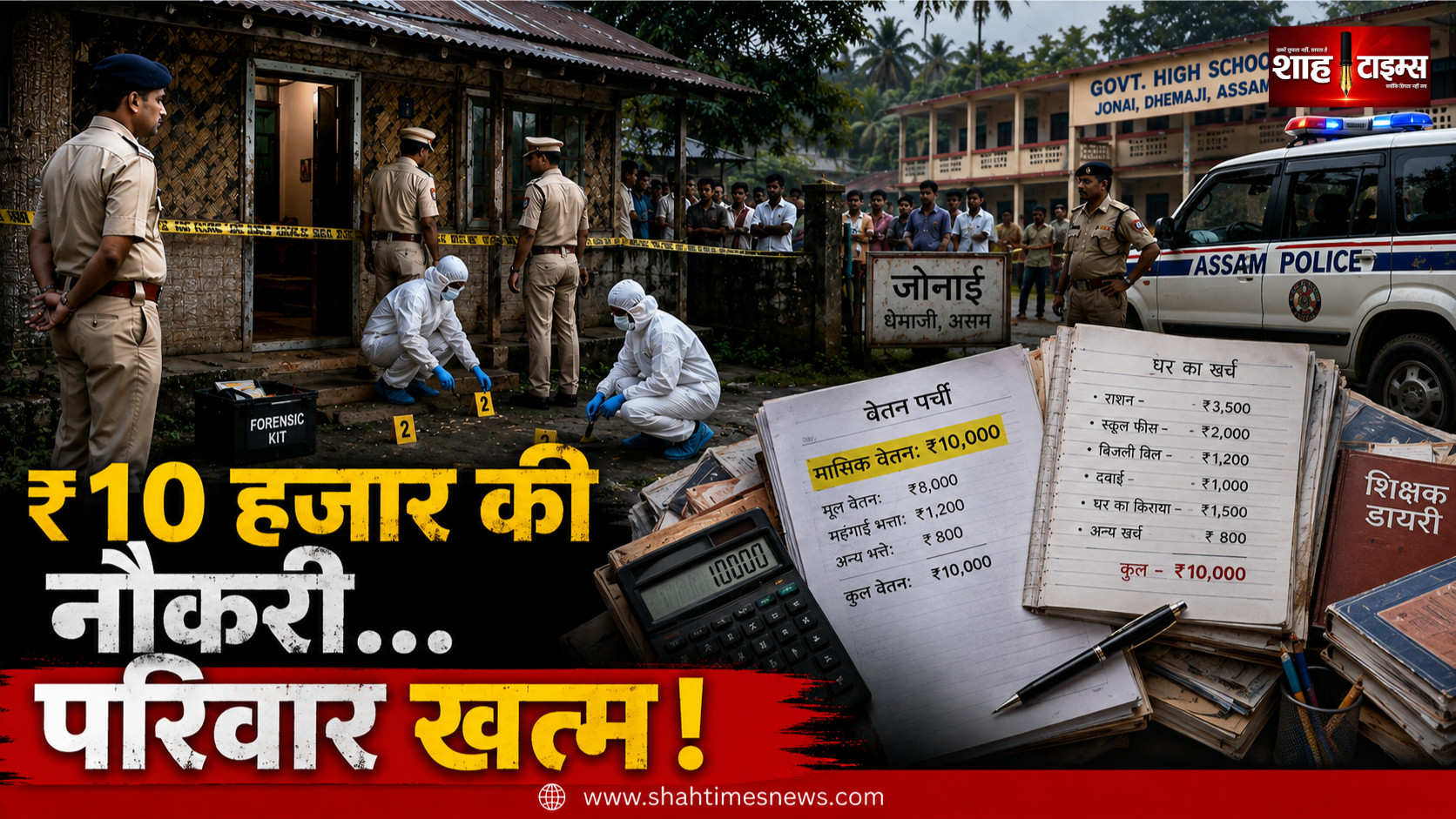 असम में आर्थिक तंगी के चलते पत्नी और 3 बच्चों की हत्या का आरोप, स्कूल शिक्षक गिरफ्तार