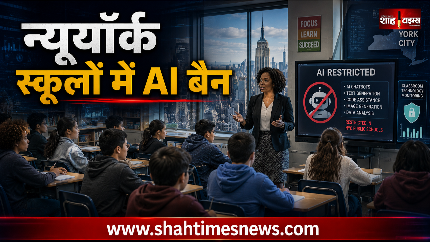 न्यूयॉर्क स्कूलों में AI पर सख्ती, 8वीं तक छात्रों के इस्तेमाल पर एक साल की रोक