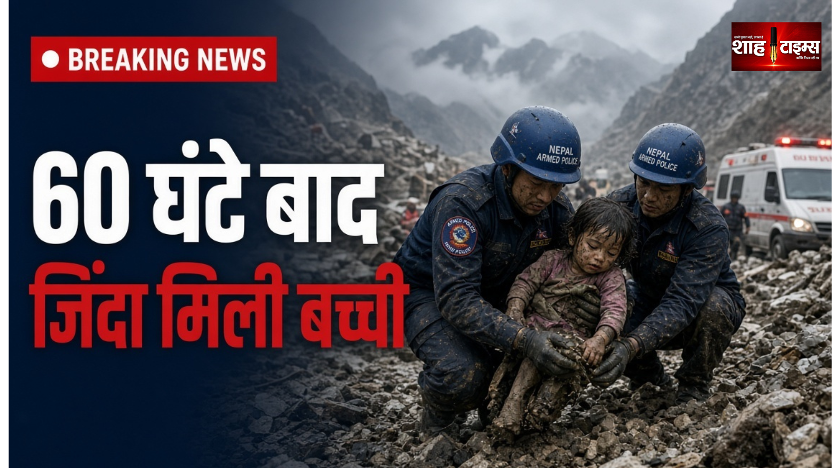 नेपाल में 60 घंटे बाद मलबे से जिंदा मिली बच्ची, रेस्क्यू टीम ने बचाई जान