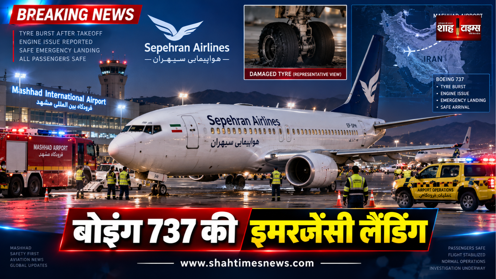 ईरान में उड़ान भरते ही बोइंग 737 में तकनीकी खराबी, मशहद एयरपोर्ट पर इमरजेंसी लैंडिंग
