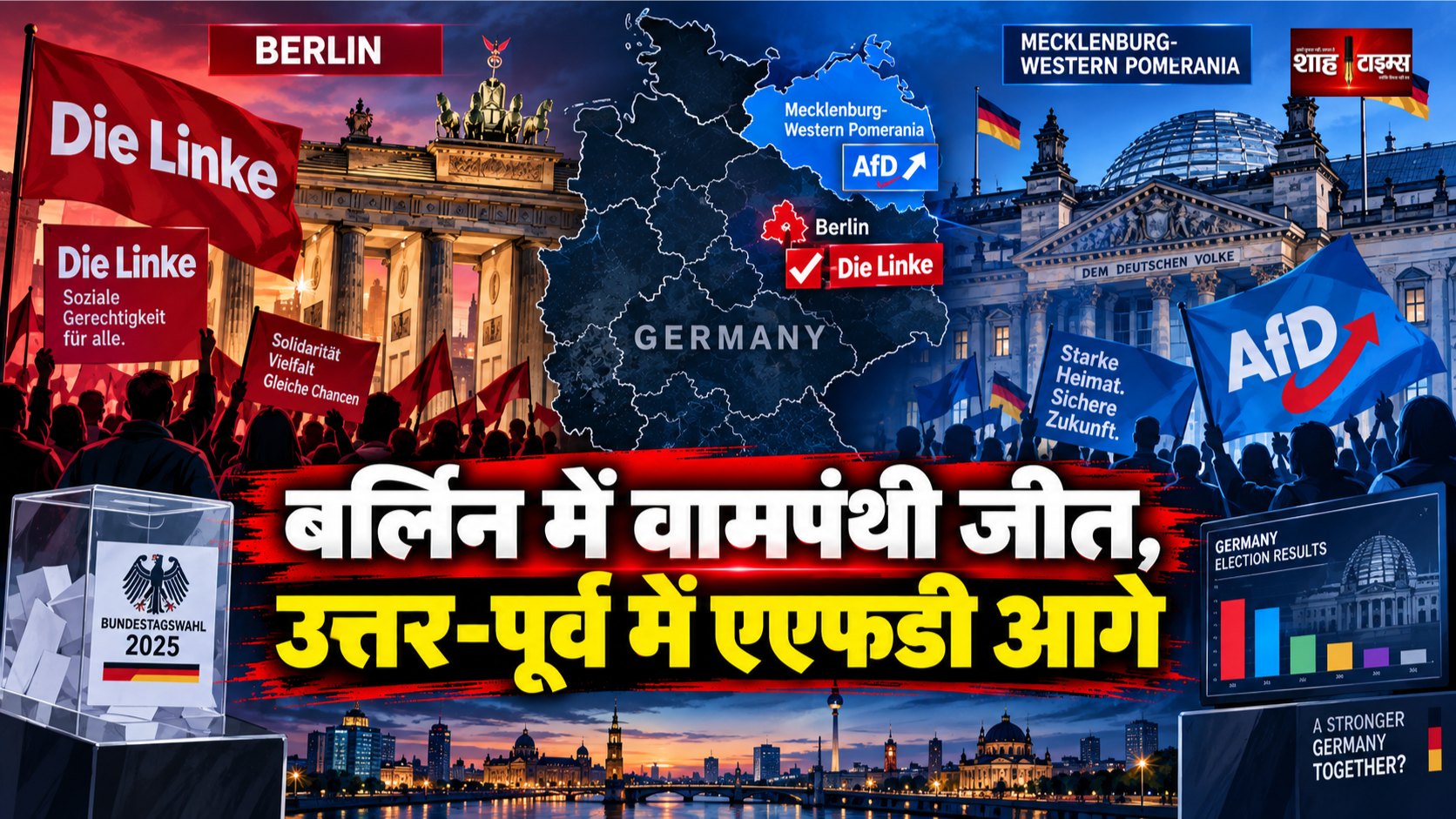 बर्लिन में वामपंथी पार्टी की जीत, उत्तर-पूर्वी जर्मनी में एएफडी सबसे आगे
