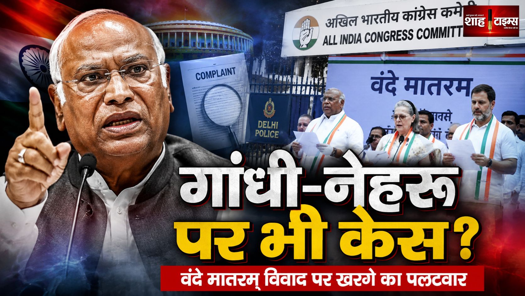 खरगे का पलटवार, “वंदे मातरम् अपराध है तो गांधी-नेहरू पर भी केस हो”