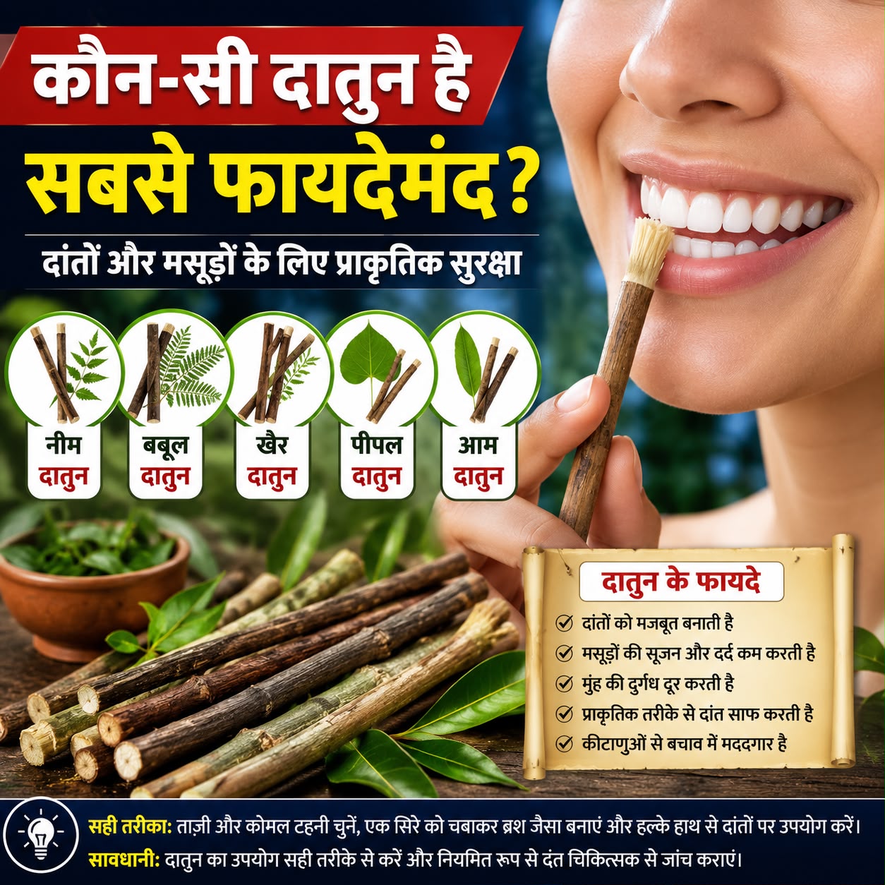 दांतों के लिए कौन-सी दातुन है सबसे फायदेमंद? जानिए विशेषज्ञ क्या कहते हैं