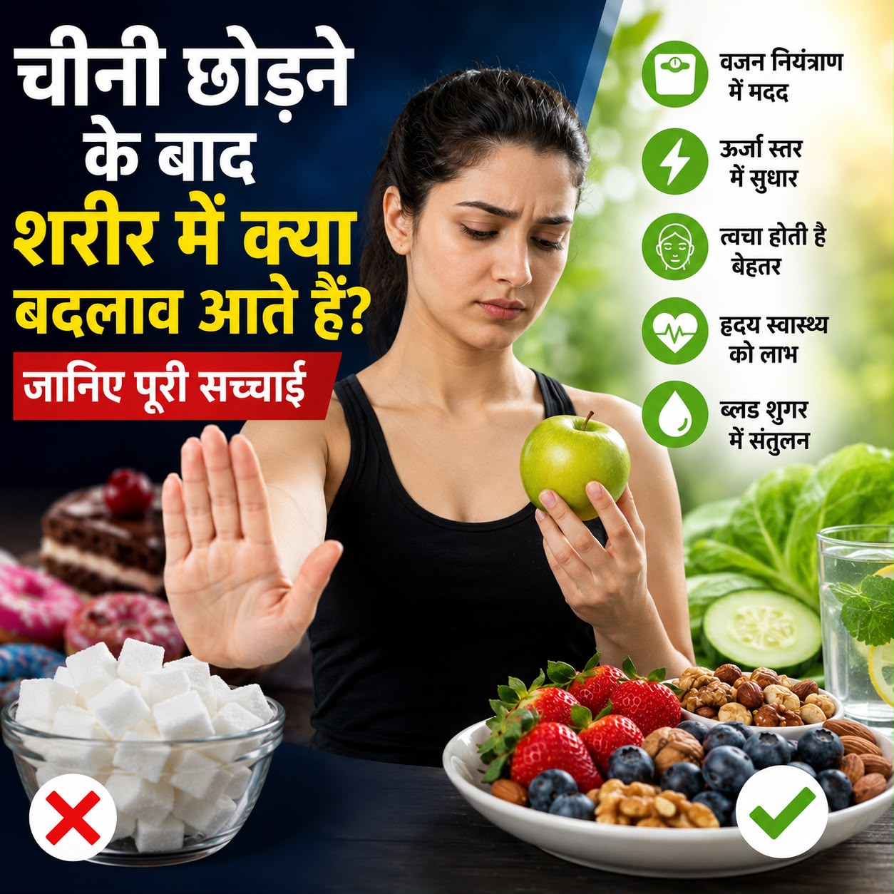 चीनी छोड़ने के बाद शरीर में क्या बदलाव आते हैं? जानिए पूरी सच्चाई